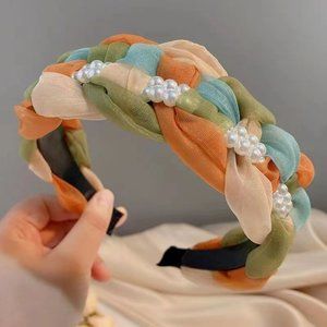 Twist braid plaid hair band